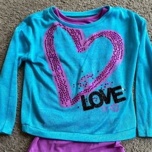 Justice Believe in Yourself Long Sleeve with Built in Tank Top Hardly Worn.